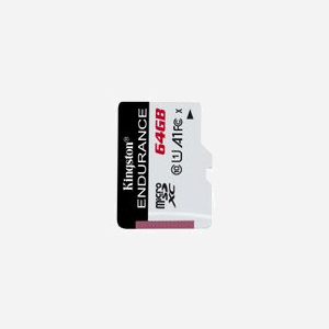 Kingston Technology MicroSD High Endurance 64Go UHS-I U1 Classe 10 A1 SDCE/64GB - Lecture 95Mo/s, Ecriture 30Mo/s, IPX7, -25°C à 85°C