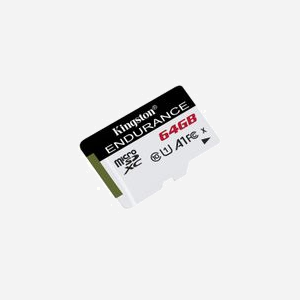 Kingston Technology MicroSD High Endurance 64Go UHS-I U1 Classe 10 A1 SDCE/64GB - Lecture 95Mo/s, Ecriture 30Mo/s, IPX7, -25°C à 85°C - Miniature 2