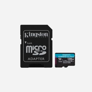 Kingston Technology microSDXC Canvas Go! Plus 128 Go UHS-I U3 V30 A2 170 Mo/s Lecture, 90 Mo/s Écriture + Adaptateur SD - Miniature 1