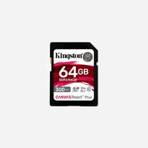 Kingston Technology Carte SDXC 64GB Canvas React Plus UHS-II U3 V90 Lecture 300Mo/s Écriture 260Mo/s Classe 10 exFAT - Miniature 1