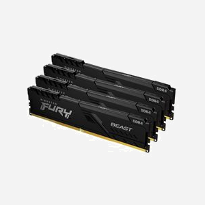 Kingston FURY Beast DDR4 32Go (4x8Go) 3600MT/s CL17 DIMM 288-pin, XMP 2.0, 1.2V, Radiateur, KF436C17BBK4/32 - Miniature 1