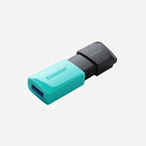Kingston DataTraveler Exodia M 256GB USB 3.2 Gen 1 Noir/Turquoise (DTXM/256GB) - Compatible Windows, macOS, Linux, Chrome OS - 67.4x21.8x11.6mm, 10g - Miniature 4