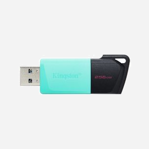 Kingston DataTraveler Exodia M 256GB USB 3.2 Gen 1 Noir/Turquoise (DTXM/256GB) - Compatible Windows, macOS, Linux, Chrome OS - 67.4x21.8x11.6mm, 10g - Miniature 3