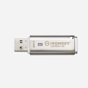 Kingston IronKey Locker+ 50 64Go USB 3.2 Gen 1 Type-A, Chiffrement XTS-AES 256-bit, Protection BadUSB, Compatible Windows/macOS, Référence IKLP50/64GB - Miniature 5