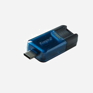 Kingston DataTraveler 80 M 128GB USB-C 3.2 Gen 1, 200 Mo/s Lecture, Format Casquette, Windows/macOS/Linux/Chrome OS, Noir/Bleu, 21.8x54.2x11.6mm - Miniature 5