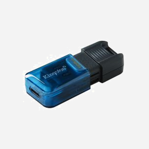 Kingston DataTraveler 80 M 128GB USB-C 3.2 Gen 1, 200 Mo/s Lecture, Format Casquette, Windows/macOS/Linux/Chrome OS, Noir/Bleu, 21.8x54.2x11.6mm - Miniature 4