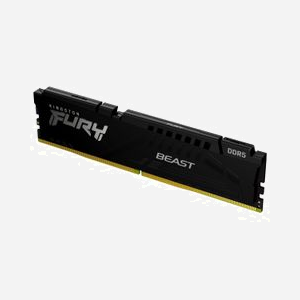 Kingston FURY Beast 8GB DDR5-5200 CL36 DIMM Black EXPO (KF552C36BBE-8) : 5200MT/s, 1.25V, ODECC, Radiateur, Compatible AMD EXPO 1.0 - Miniature 1