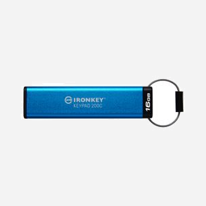 Kingston IronKey Keypad 200C 16Go USB-C 3.2 Gen 1, Chiffrement XTS-AES 256-bit, Clavier PIN, FIPS 140-3 Niveau 3 (en attente), IP68, Compatible Windows/macOS/Linux/Android
