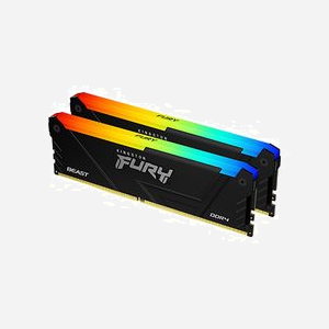 Kingston FURY Beast 64GB (2x32GB) DDR4 3600MT/s CL18 DIMM RGB (KF436C18BB2AK2/64) - Radiateur, XMP 2.0, compatible AMD Ryzen - Miniature 1