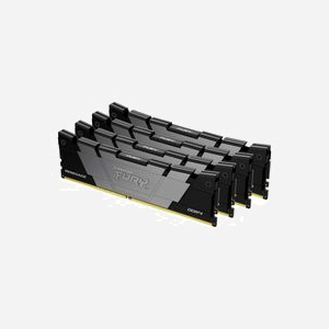 Kingston FURY Renegade 64Go (4x16Go) DDR4 3600MT/s CL16 DIMM 288-pin, Radiateur Aluminium Noir, Intel XMP 2.0, Compatible AMD Ryzen