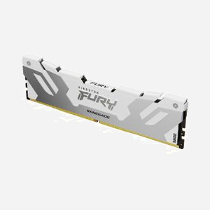 Kingston FURY Renegade DDR5 16GB 7600MT/s CL38 DIMM White XMP (KF576C38RW-16) : Mémoire 1x16Go DDR5 7600 MT/s, CAS 38, 1.45V, Radiateur, Intel XMP 3.0 - Miniature 1