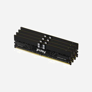 Kingston FURY Renegade Pro 64GB (4x16GB) DDR5-6400 ECC Reg CL32 DIMM XMP 3.0 RDIMM, 1.4V, Radiateur, KF564R32RBK4-64 - Miniature 1