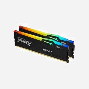 Kingston FURY Beast RGB 32Go (2x16Go) DDR5 6000MT/s CL36 DIMM XMP 3.0/AMD EXPO, Radiateur, 1.35V, On-Die ECC, Noir/RGB KF560C36BBE2AK2-32 - Miniature 1