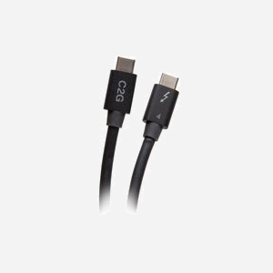 C2G Câble Thunderbolt 4 USB-C 0.8m 40Gbits/s 100W, Connecteurs Nickel, DisplayPort 2.1 8K/4K, TPE, Compatible Mac/Windows/Chrome OS - Miniature 3