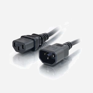 C2G Cordon d'Extension Alimentation 1m IEC320 C13 vers C14 AWG18 - 250V 10A - Connecteurs Mâle/Femelle - Noir - Référence 88502 - Miniature 1