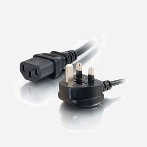 C2G Cordon Alimentation 2m BS 1363 vers IEC320C13, AWG 16, Noir, Réf. 88513 - Connecteur Mâle BS 1363 vers Connecteur Femelle C13 - Miniature 1