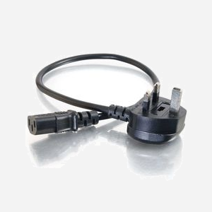 C2G Cordon Alimentation 2m BS 1363 vers IEC320C13, AWG 16, Noir, Réf. 88513 - Connecteur Mâle BS 1363 vers Connecteur Femelle C13 - Miniature 2
