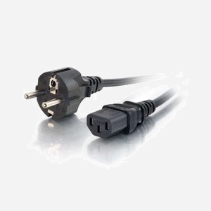 C2G Cordon Alimentation 2m IEC320C13 vers CEE7/7 AWG16 Noir - Connecteur Mâle/Femelle - Coupleur C13 - Poids 207g