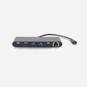 C2G Station d'accueil USB-C 3.2 Gen 1 4K HDMI Ethernet RJ45 1Gbps, 2x USB-A, 2x USB-C, Alimentation 60W, Noir, 133x55.2x14mm - Miniature 2