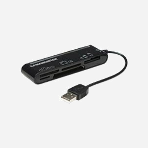 Manhattan Lecteur/Graveur Multi-Cartes USB 2.0 - 480 Mbit/s - Compatible CompactFlash, SD, MMC, MS - Noir - 100 x 25 x 13 mm - Windows/Mac OS - Miniature 1