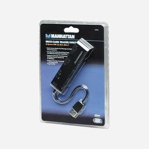 Manhattan Lecteur/Graveur Multi-Cartes USB 2.0 - 480 Mbit/s - Compatible CompactFlash, SD, MMC, MS - Noir - 100 x 25 x 13 mm - Windows/Mac OS - Miniature 4