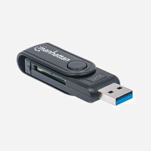 Lecteur Cartes Mémoire Manhattan 101981 USB 3.2 Gen 1 Type-A Noir, Compatible SD/SDHC/SDXC/MMC/MicroSD, Taux de Transfert 5000 Mbit/s - Miniature 2