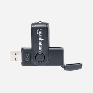 Lecteur Cartes Mémoire Manhattan 101981 USB 3.2 Gen 1 Type-A Noir, Compatible SD/SDHC/SDXC/MMC/MicroSD, Taux de Transfert 5000 Mbit/s - Miniature 5