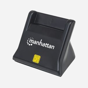 Manhattan Lecteur Cartes à Puce Interne USB 2.0 Noir, Support SIM, Câble 0.86m, Compatible Windows/macOS/Linux, Ref 102025