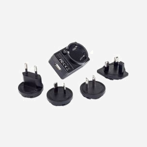 Manhattan 102155 : Chargeur secteur USB 2.0 5W, 5V/1A - Entrée 100-240V, fiches AU/EU/UK/US, Noir - Certifié CE/FCC/RoHS - Miniature 4