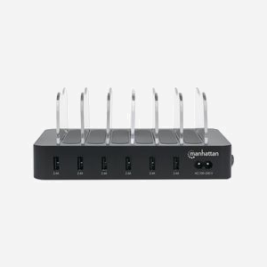 Manhattan 102254 Station de Charge - Noir, 100-240V 1A, 155x125x76.2mm, Câble Secteur inclus, Certifications CE FCC RoHS WEEE ETL - Miniature 3
