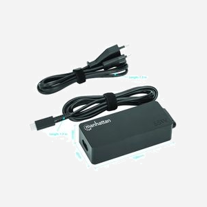 Manhattan Adaptateur Secteur Universel 102490 pour Portable 100-240V 65W USB Power Delivery 3.0, Protection Surtension/Courant/Court-circuit, Noir - Miniature 5