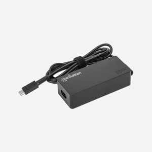Manhattan Adaptateur Secteur Universel 102490 pour Portable 100-240V 65W USB Power Delivery 3.0, Protection Surtension/Courant/Court-circuit, Noir