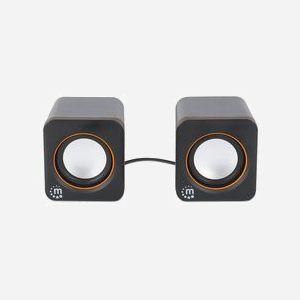 Manhattan 102698 : Enceintes PC 2.0 Filaire 6W RMS Noir/Orange, USB Type-A/C, Impédance 5 Ohm, Rapport Signal/Bruit 80dB, Câble 1.4m - Miniature 3