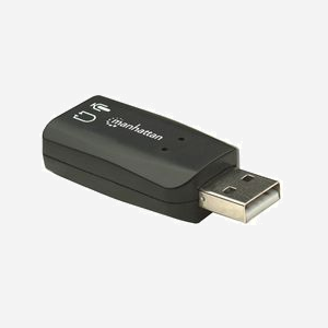 Manhattan 150859 Carte Son Externe USB 5.1 Virtual Surround, Entrée Micro, Sortie Audio 3.5mm, Compatible Windows/macOS, Noir - Miniature 2
