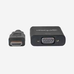 Manhattan 151467 Adaptateur Vidéo HDMI Type A vers VGA (D-Sub) 0.3m, Contacts Or, Blindage Aluminium Mylar Foil, UL20276, Noir - Miniature 3