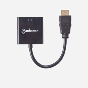 Manhattan 151467 Adaptateur Vidéo HDMI Type A vers VGA (D-Sub) 0.3m, Contacts Or, Blindage Aluminium Mylar Foil, UL20276, Noir - Miniature 4