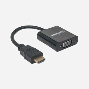 Manhattan 151467 Adaptateur Vidéo HDMI Type A vers VGA (D-Sub) 0.3m, Contacts Or, Blindage Aluminium Mylar Foil, UL20276, Noir - Miniature 2