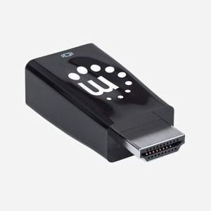Manhattan 151542 Adaptateur HDMI Mâle vers VGA Femelle & Audio 3.5mm, 1080p, 6.75Gbit/s, PVC Noir, Contacts Nickel/Or, Compatible Windows/Linux/macOS - Miniature 2