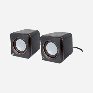 Haut-parleurs Manhattan 161435 Noir 2.0 USB 6W RMS, 90-20000Hz, Impédance 4 Ohm, connecteur 3.5mm, câbles USB inclus, 90x90x82.5mm - Miniature 1