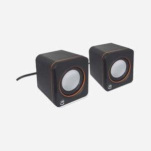 Haut-parleurs Manhattan 161435 Noir 2.0 USB 6W RMS, 90-20000Hz, Impédance 4 Ohm, connecteur 3.5mm, câbles USB inclus, 90x90x82.5mm - Miniature 2