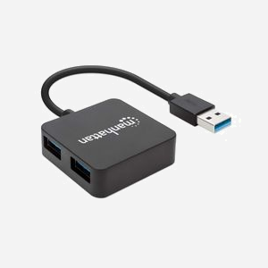Manhattan 162296 Hub USB 3.2 Gen 1 (3.1 Gen 1) 4 Ports Type-A 5Gbps, Alimentation Secteur, Compatible Windows et macOS, Noir - Miniature 2