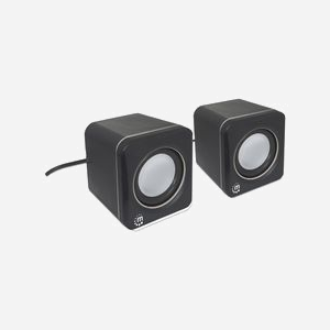 Manhattan Set d'enceintes 2.0 USB 3W Noir - Satellites 90-20000Hz, 4 Ohm, SNR 80dB - Câble 0.9m - PC/Portable - 64x69x65mm - Ref 166898 - Miniature 2