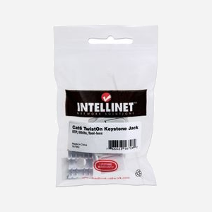 Intellinet 167062 Module Keystone RJ-45 Femelle Cat6 U/UTP Blanc, Contacts Nickel, AWG 22/26, -40°C à 80°C, EIA/TIA, UL, 30g - Miniature 3