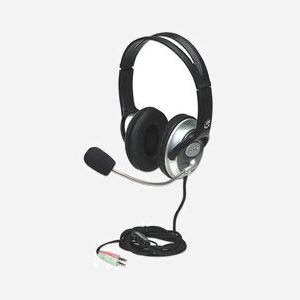 Manhattan 175555 Casque Filaire Arceau Binaural Noir : 20-20000Hz, 32 Ohm, Micro Boom 30-16000Hz, Câble 2.5m, Connecteur 3.5mm, 270g - Miniature 1