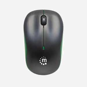 Souris Optique sans Fil Manhattan 179393, 1000 DPI, RF 2.4GHz, 3 Boutons, Ambidextre, Noir/Vert, Portée 10m, Pile AA, Windows/macOS, Certification CE/FCC/WEEE - Miniature 3