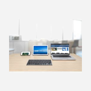 Manhattan 180559 Clavier Bureau Mini QWERTZ Allemand Sans Fil RF + Bluetooth, Commutateur Ciseaux, 78 Touches, Noir/Gris, Compatible Windows/macOS/Linux/Android/iOS - Miniature 5