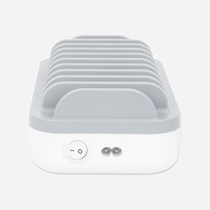 Manhattan 180856 Station de Charge Bureau 10 Ports Plastique Blanc, 120W, 100-240V, Protections Surtension/Sur-courant/Court-circuit, CE/RoHS/REACH/FCC/ETL/UKCA - Miniature 4