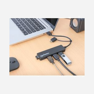 Manhattan Hub USB 3.2 Gen 1 (3.1 Gen 1) 4 Ports Type-A, Interface Hôte Type-A + Type-C, 5 Gbps, ABS Noir, Compatible Windows/macOS/Linux/ChromeOS - Miniature 5