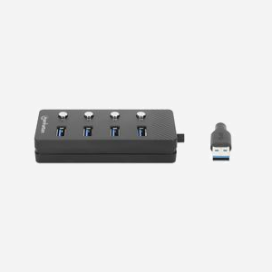 Manhattan 180887 Hub USB 3.2 Gen 1, 4 Ports Type-A, 5000 Mbit/s, ABS Noir, Câble 1.5m, Compatible Windows/macOS/Linux/ChromeOS - Miniature 3