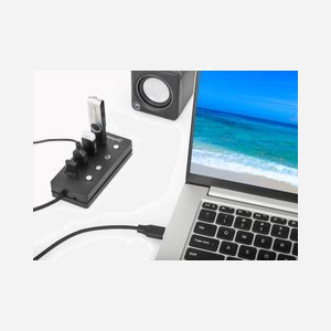Manhattan 180887 Hub USB 3.2 Gen 1, 4 Ports Type-A, 5000 Mbit/s, ABS Noir, Câble 1.5m, Compatible Windows/macOS/Linux/ChromeOS - Miniature 5